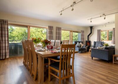 Large open plan dining & living area at Scots Pine, Grenville, Hampshire