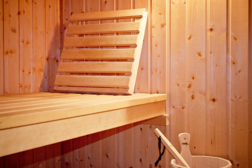 Sauna for guests to enjoy when they stay at the luxury holiday houses at Grenville, Hampshire